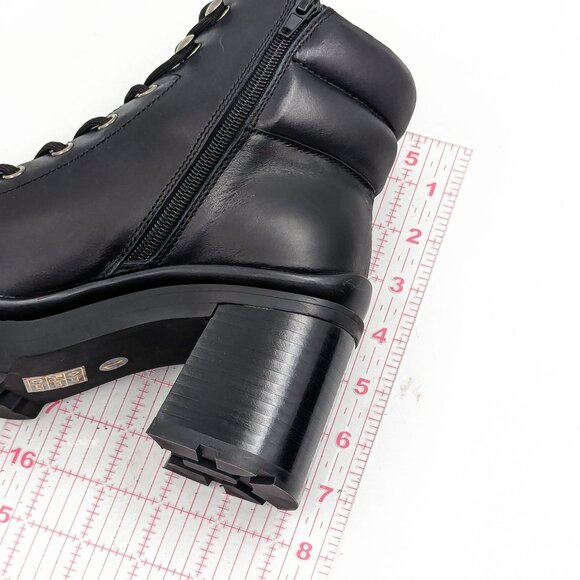 Jeffrey Campbell Women Hikes Black Leather Festival Platform Combat Boots size 7 - Picture 5 of 11